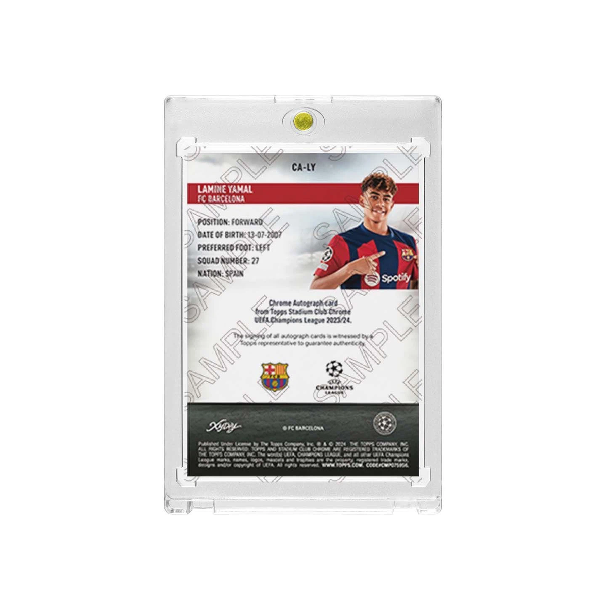 Lamine Yamal RC Facsimile Signature Football Card Fan Made, With Magnetic Protective Card Case