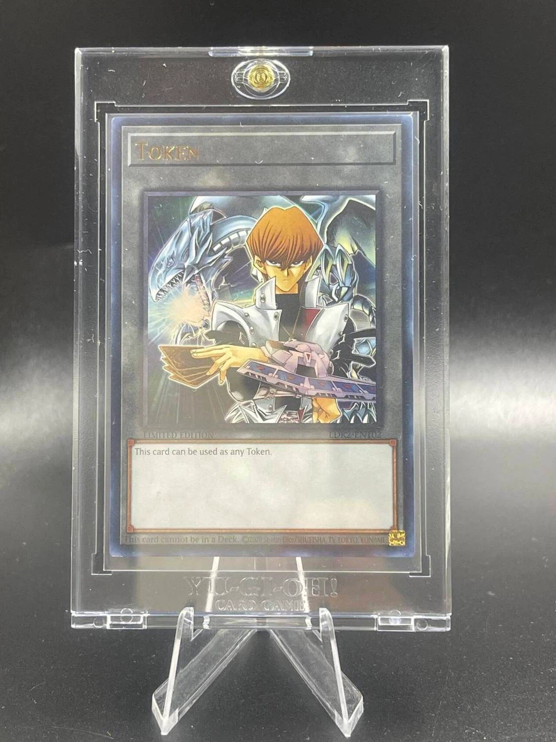 Yu-Gi-Oh Seto Kaiba Token Card with Magnetic Card Holder, Ultra Rare Holo Custom Collectible Card