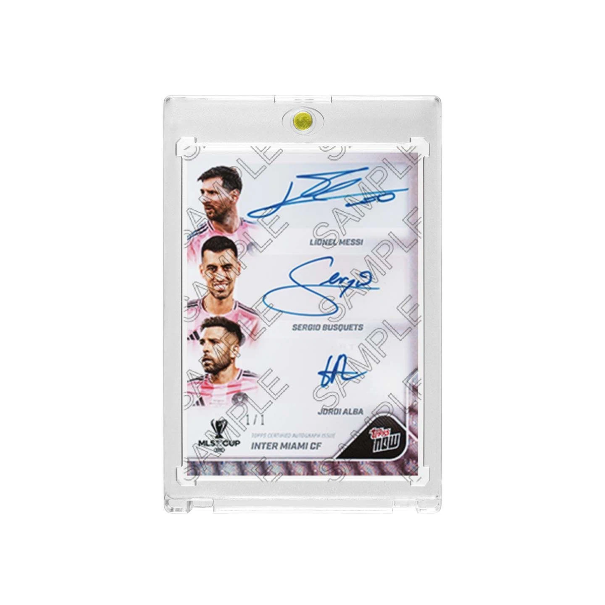 Inter Miami Triple Facsimile Signature Football Card Fan Made, With Magnetic Protective Card Case